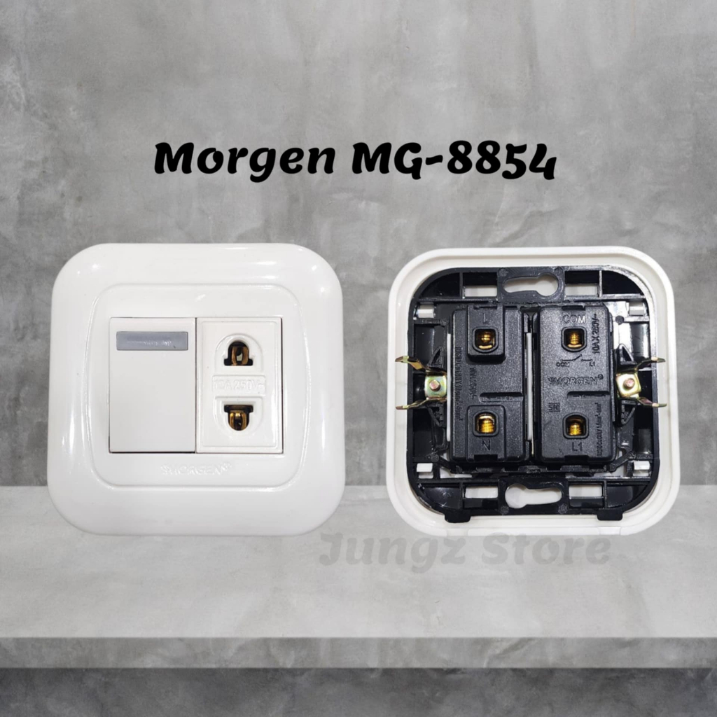 MORGEN MG-8854 IB Saklar Engkel + Stop Kontak Biasa IB / IB 1 Saklar + Stop Kontak Model Panasonic