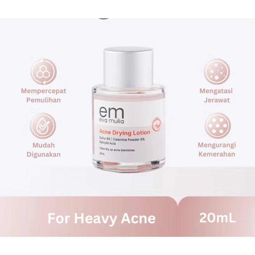 Eva Mulia Acne Drying Lotion 20ml-Obat Totol Ampuh Diperkaya Dengan Sulfur Dan  Asam Sal…