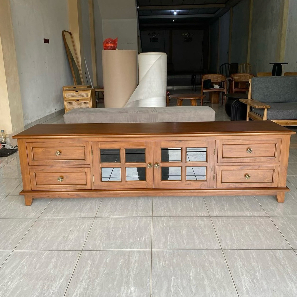 bufet tv kayu jati bufet tv minimalis modern meja tv kayu jati