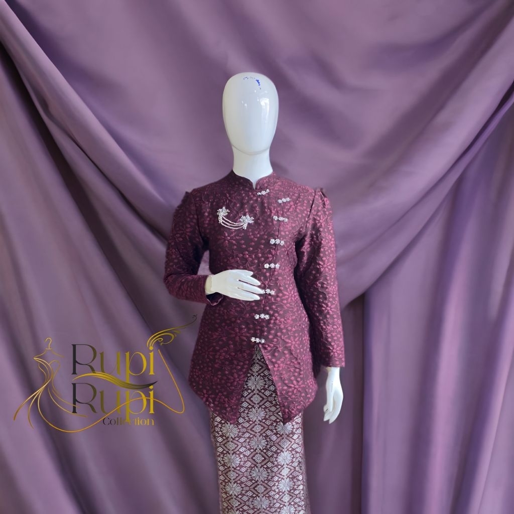 Set Kebaya Songket Keyla Modern + Rok | Baju Kondangan Wisuda Hijab | Ukuran M L XL XXL