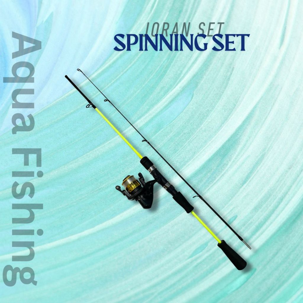Joran Set Pancing Sambung 2 Spinning Joran + Reel + Benang