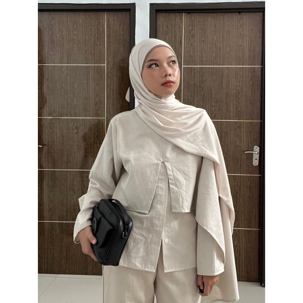 De Reinee Shalene linen top atasan linen atasan kondangan atasan wanita atasan kekinian cantik baju 