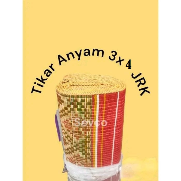 Karpet Tikar Plastik Anyam 3x4 JRK Merek Bonsai / Tikar Lantai Jadul Bagus Tebal 3 Lipat