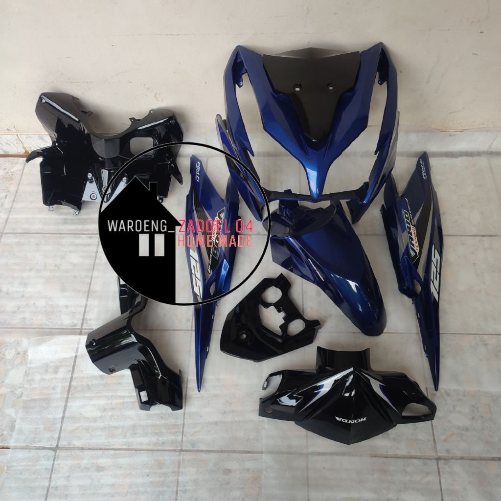 Full Body Halus Honda Vario Techno 125 Fi Old Kzr Biru Berstriping
