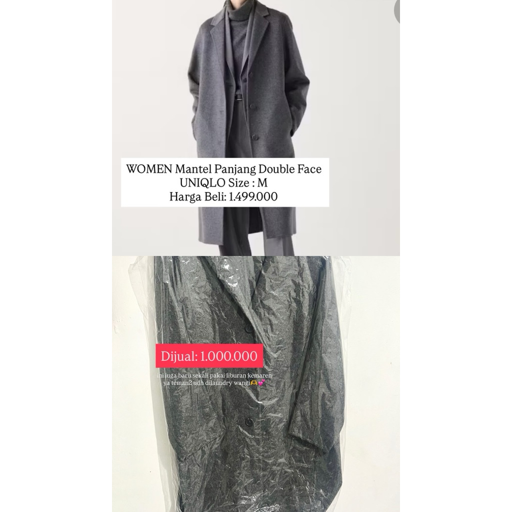 Women Mantel Double Face Uniqlo