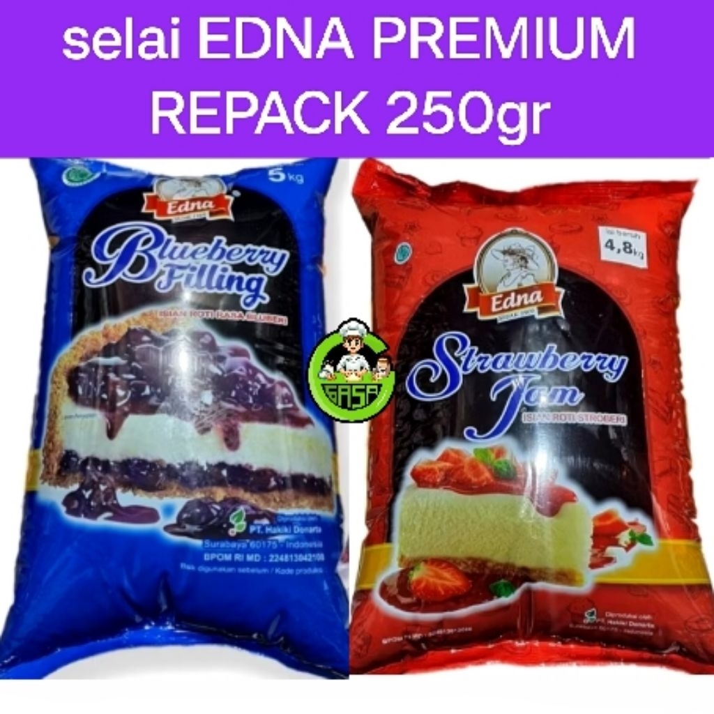 250gr SELAI strawberry jam - blue berry EDNA Premium STROBERI - BLUEBERI (FILLING) / SELAI EDNA Prem