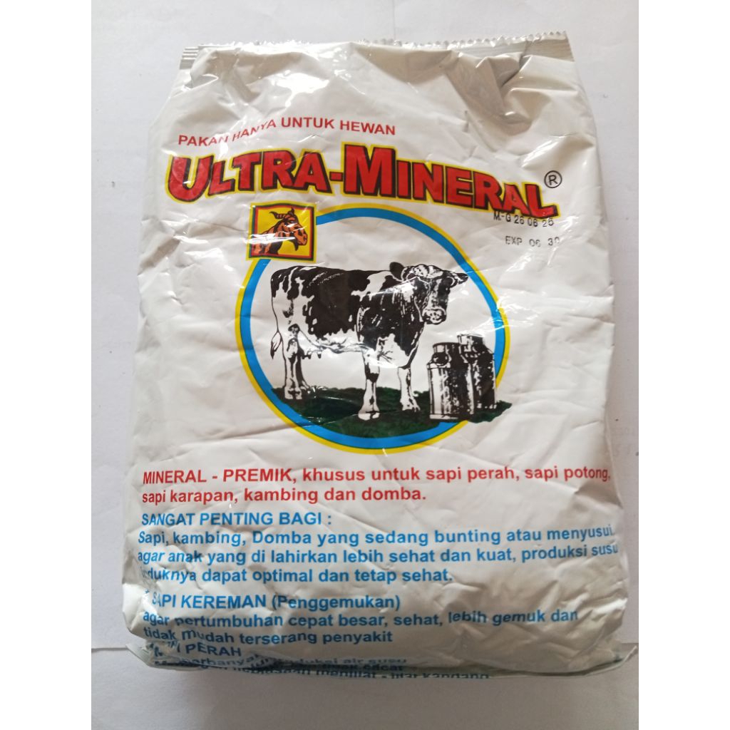 Ultra mineral  1kg-mineral premix, khusus untuk sapi perah, sapi potong, sapi karapan, kambing  & do