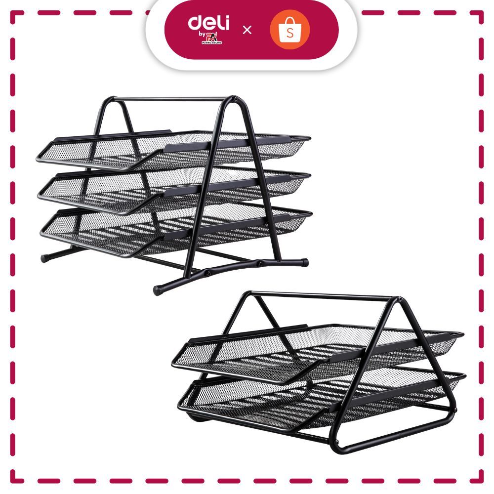 

Deli Rak Pengatur Dokumen File Document Tray 3 tier Mesh 350 278 275mm 1290 gram E9181