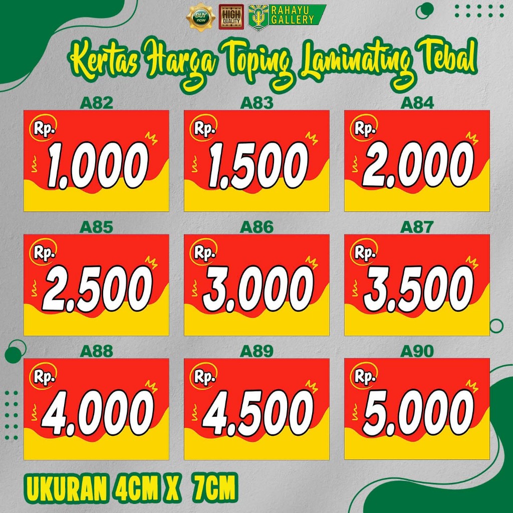 KERTAS HARGA TOPING SEBLAK LAMINATING 1 - KERTAS HARGA SEBLAK LAMINATING - KERTAS TOPING SEBLAK