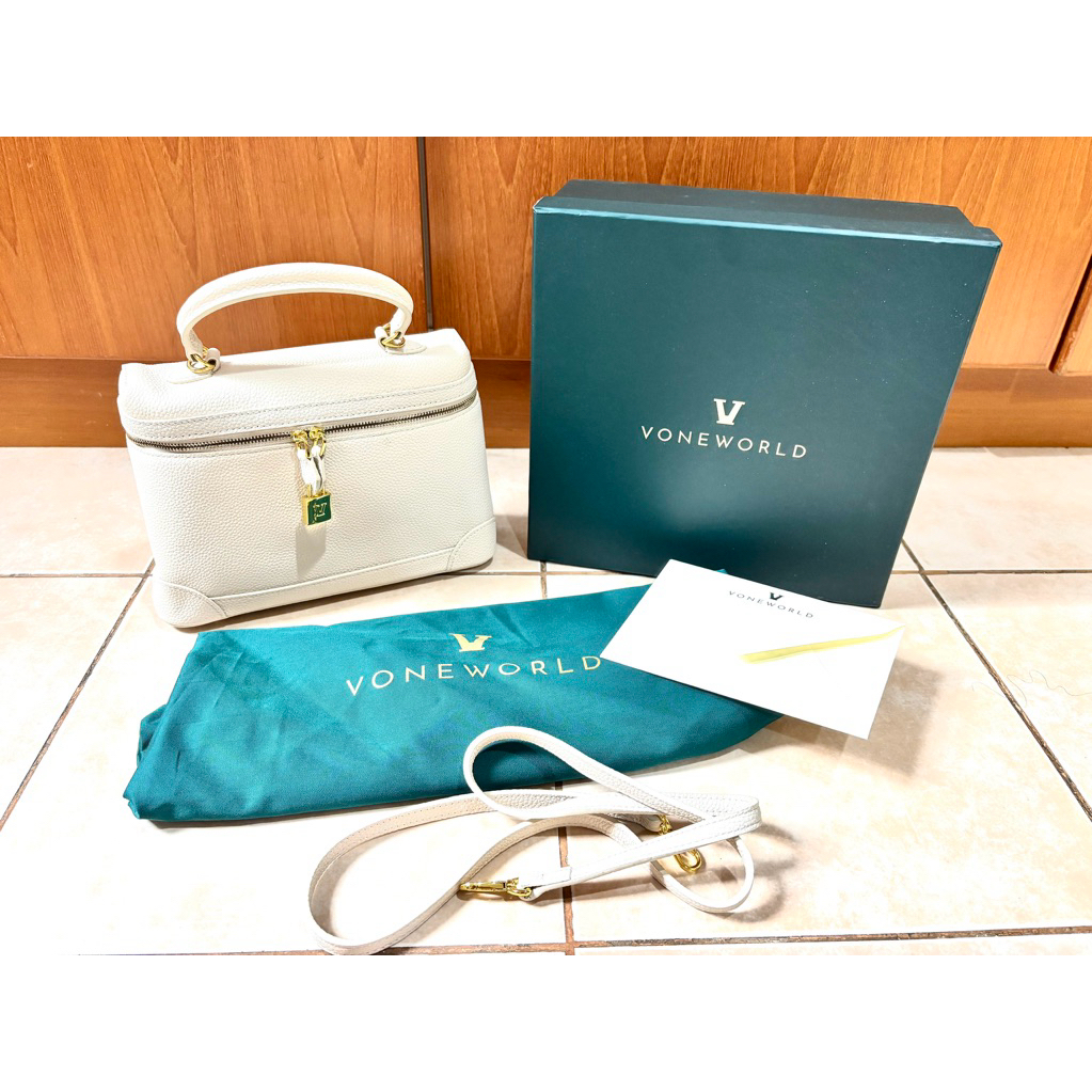 tas kulit asli wanita vone world - sidney bag - ivory - preloved