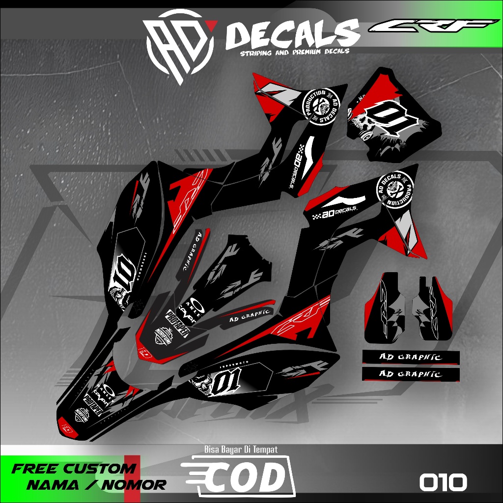 DECAL STICKER  CRF 150 L - DTRACKER - KLX BF -WR - KLX GORDON PREMIUM FULLBODY CUSTOM DESAIN AD-010