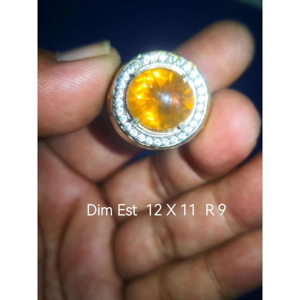 "Cincin Batu  YELLOW FIRE OPAL / FO WONOGIRI BUKAN bacan kalimaya pirus ruby safir pandan ijo garut 