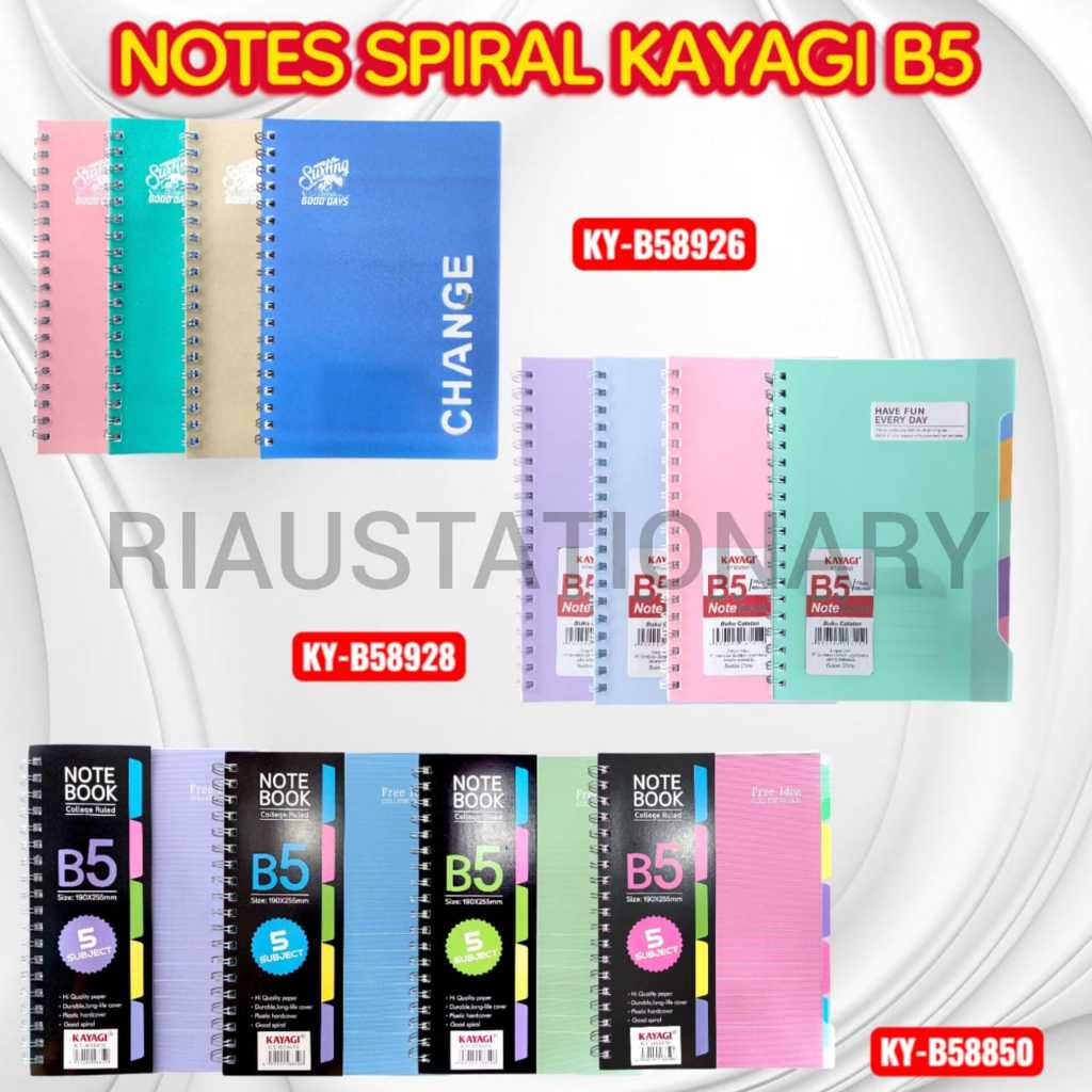 

{KAYAGI} NOTES SPIRAL B5/ NOTES SPIRAL PASTEL