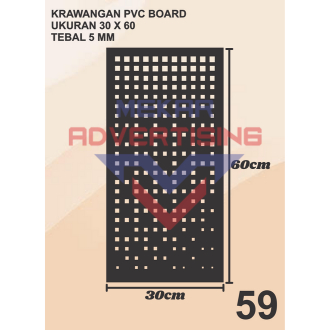 KRAWANGAN PVC BOARD HITAM / ORNAMEN PVC FOAM BOARD HITAM TEBAL 5MM MODEL 59 UKURAN 30X60