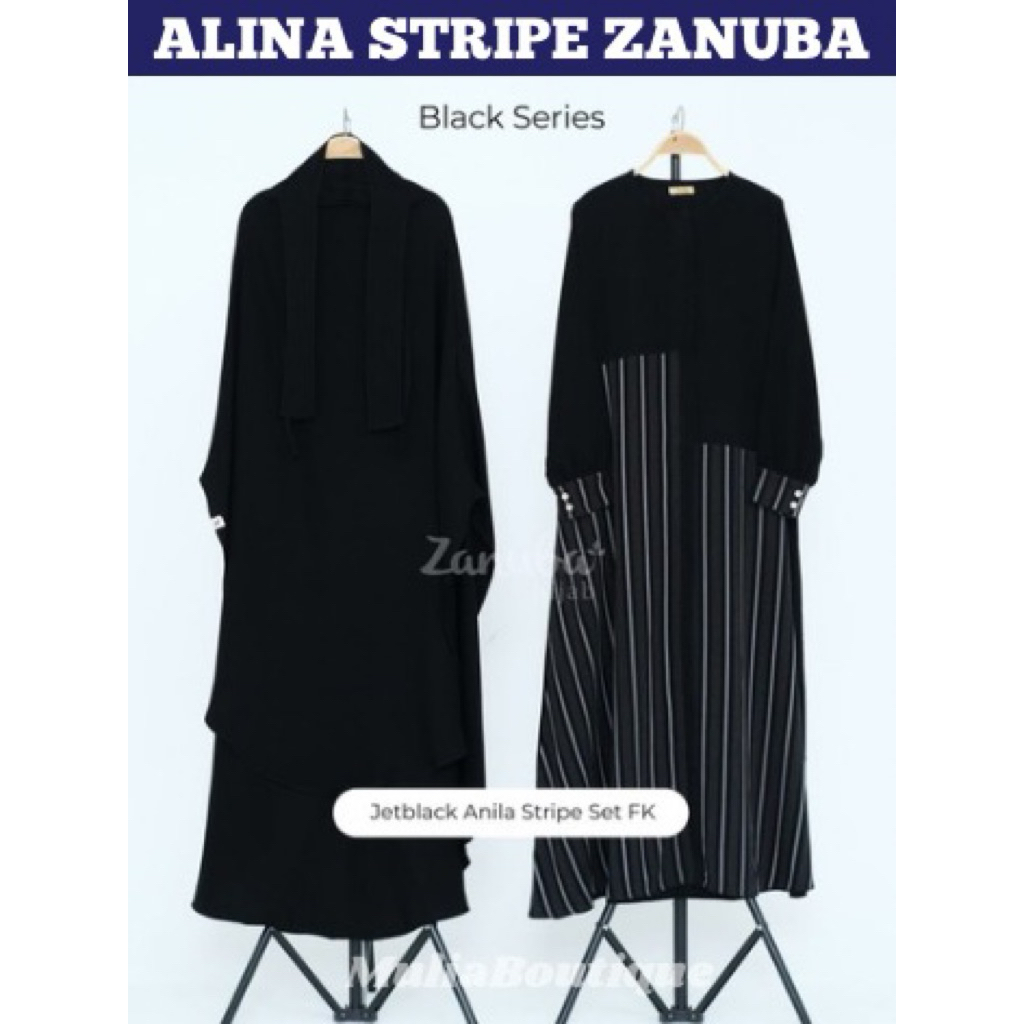 black stripe zanuba hijab