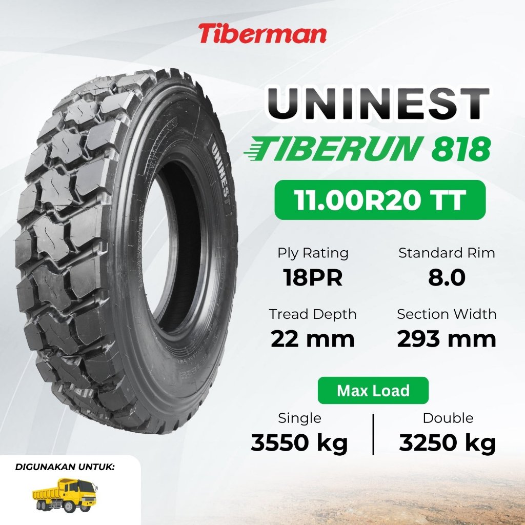 Ban Truk Uninest 1100R20 / 11.00 R20 18PR Tiberun 818