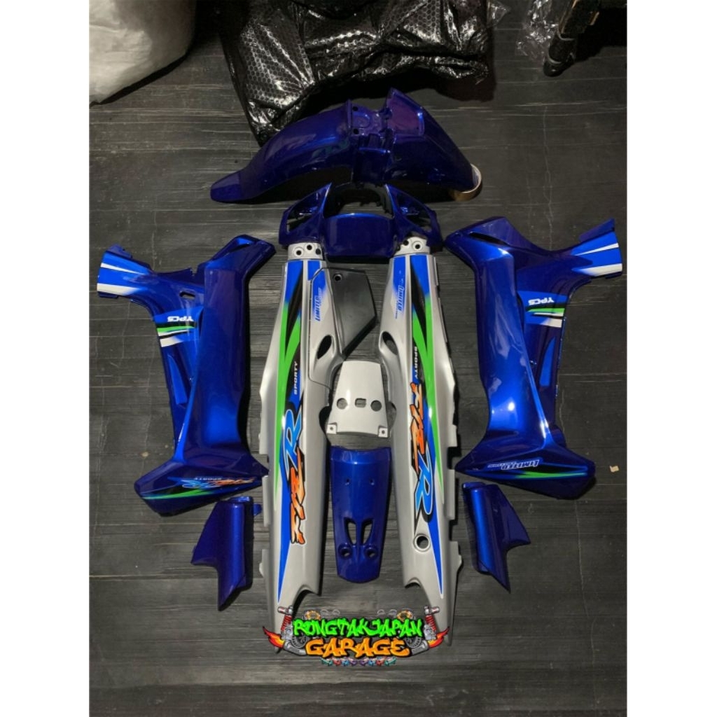 STRIPING MOTOR FIZR LE BIRU SILVER HIJAU