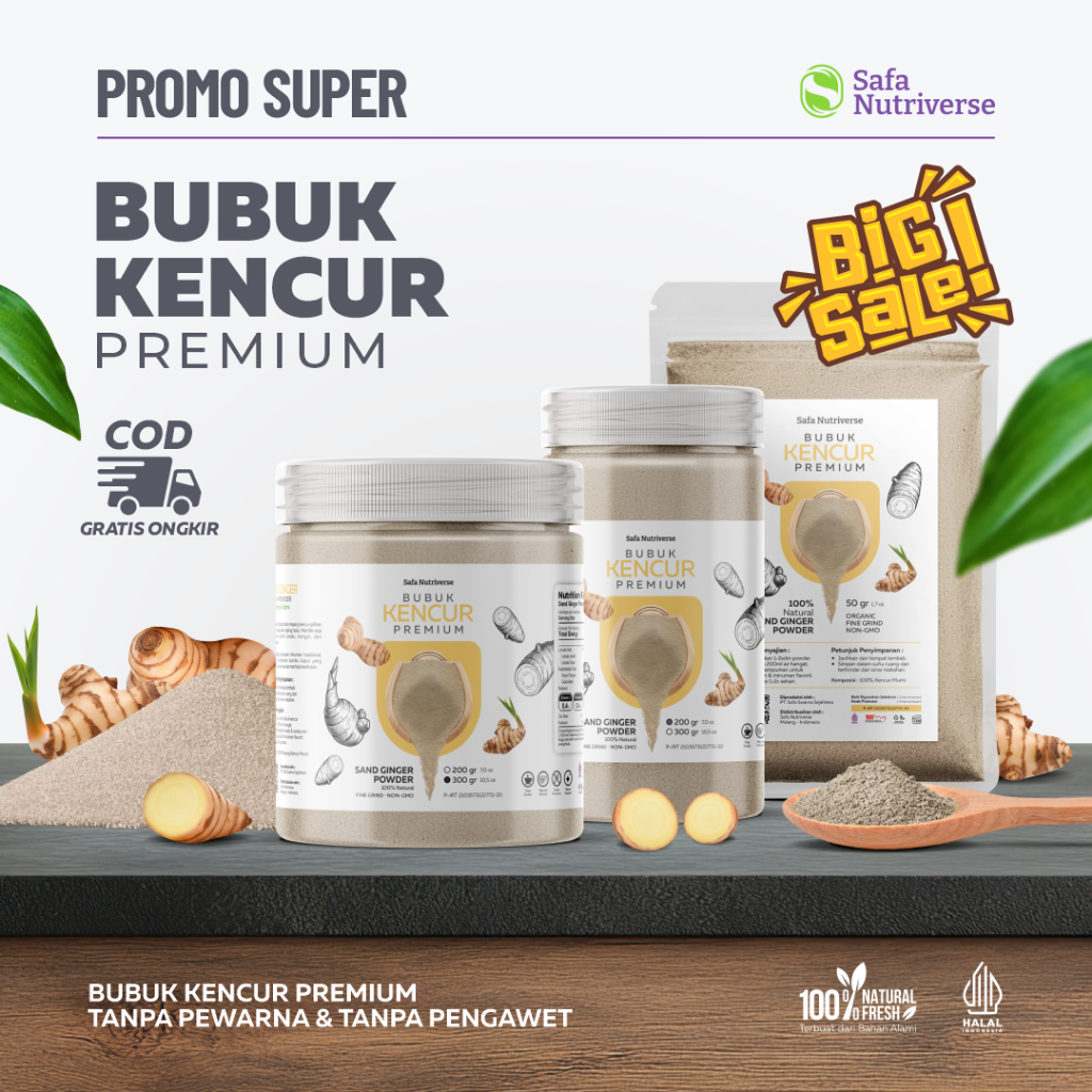 

Kencur Bubuk Sand Ginger Powder Bubuk Kencur Alami 100% Original Kencur Tanpa Campuran Bahan Pokok