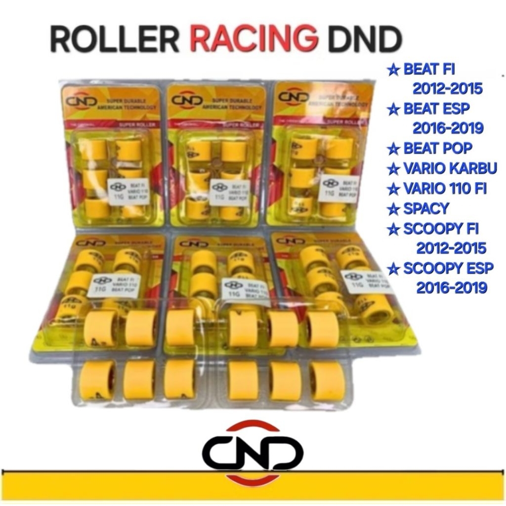 ROLLER RACING DND VND 8 GRAM ,9 GRAM,10 GRAM BEAT FI BEAT ESP 2016-2019SCOOPY FI SCOOPY ESP 2016-201