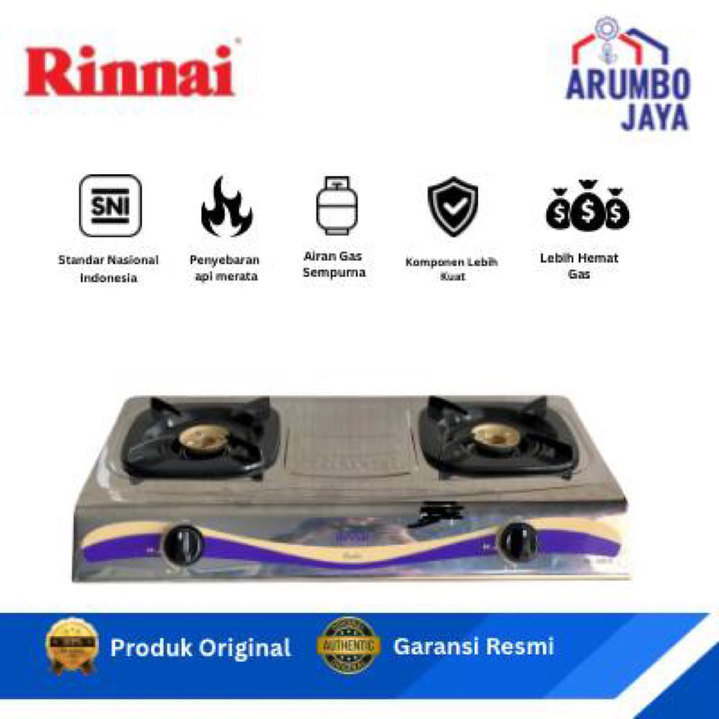 KOMPOR GAS DUA TUNGKU RINNAI RI-522 E