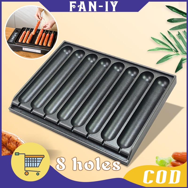 Piring Pemanggang Sosis Komersial Cetakan Sosis Pemanggang Sosis Hot Dog Mold Panci Sosis 8 Tabung