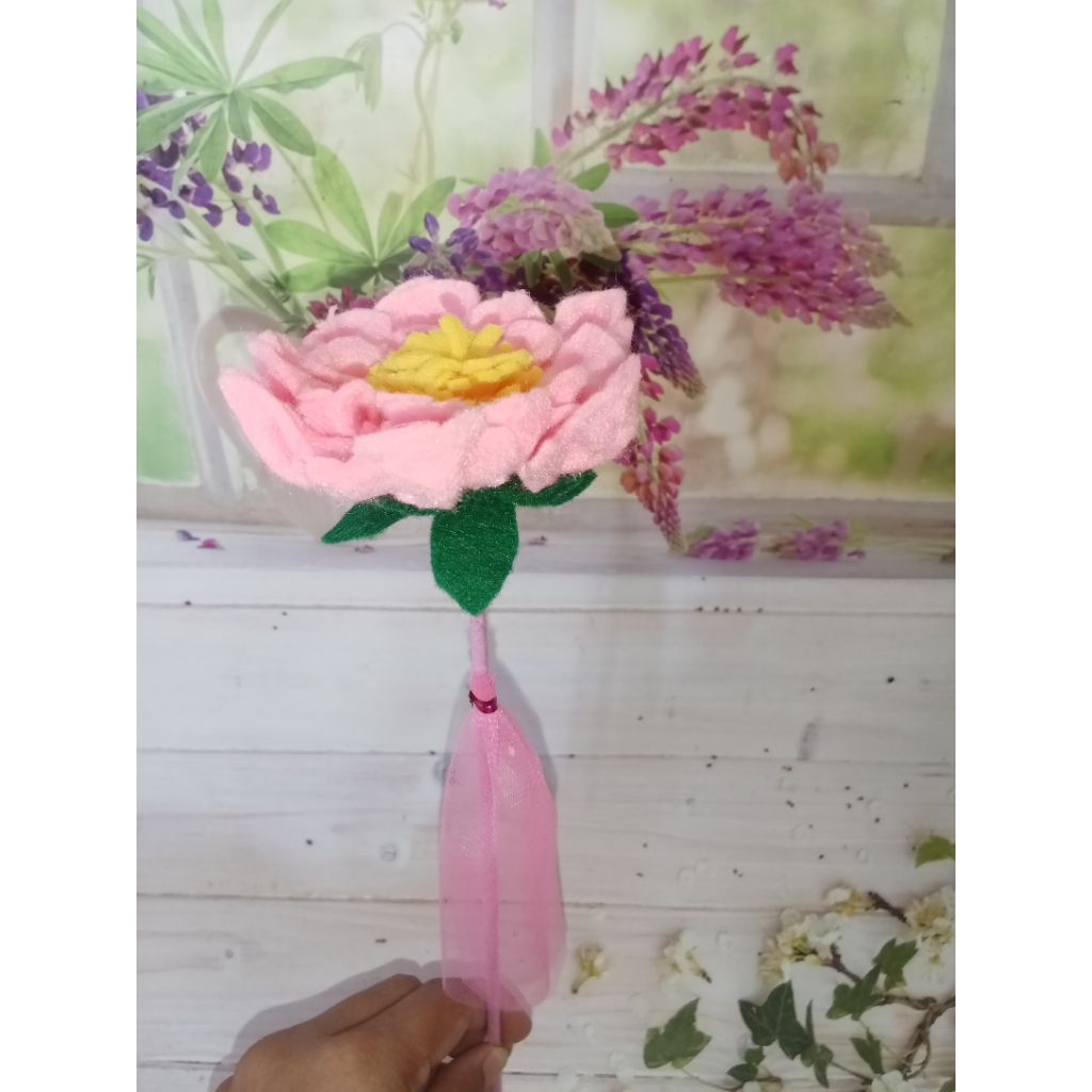 souvenir aqiqah, bunga dari kain planel tempat telur aqiqah, tasyakuran , khitanan, dll