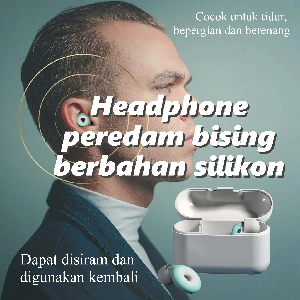 Penyumbat Telinga Silikon Lembut, Penyumbat Telinga Peredam Kebisingan Tidur Nyenyak, Penyumbat Teli