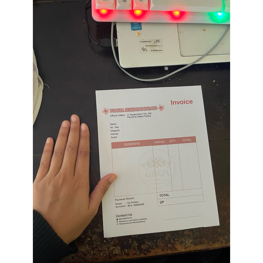 

nota invoice seserahan 1/2 folio 2py