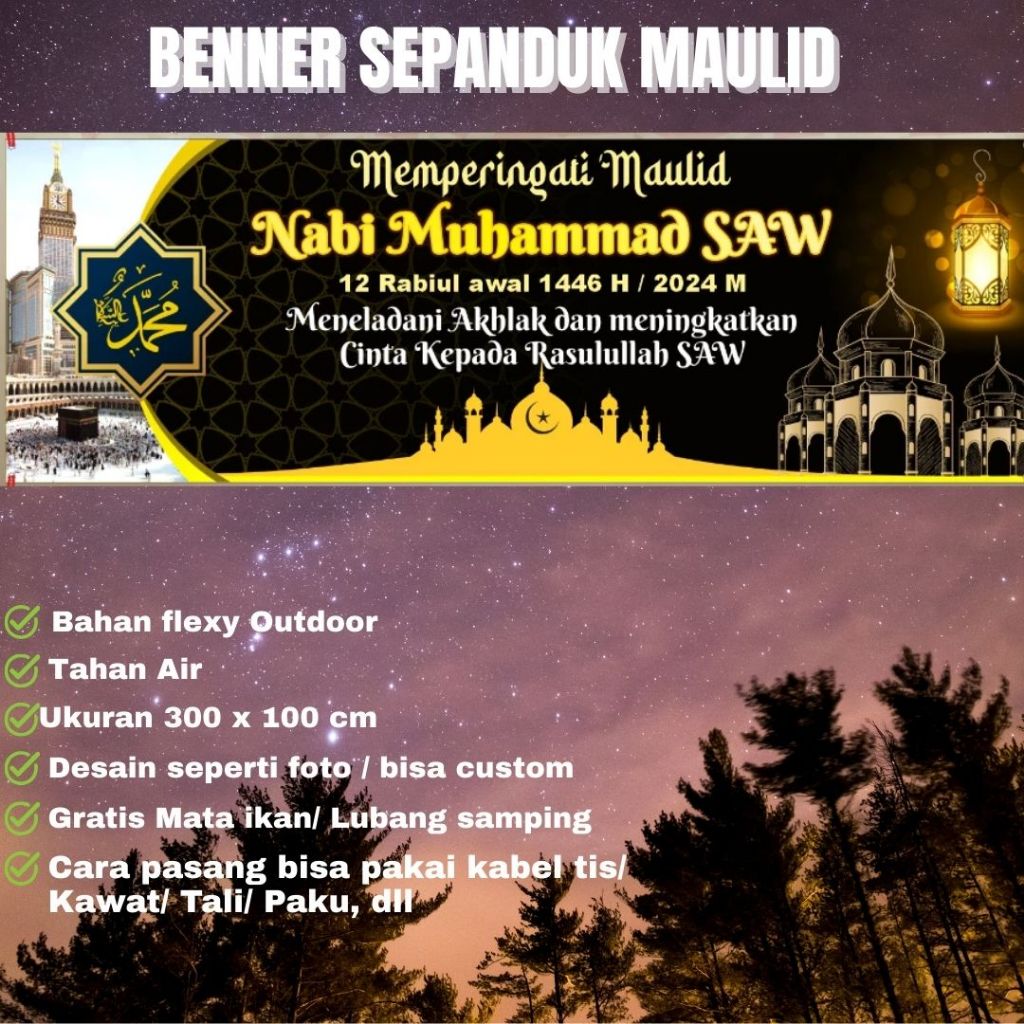 BENNER /MMT CUSTOM SPANDUK MAULID NABi ecogreen