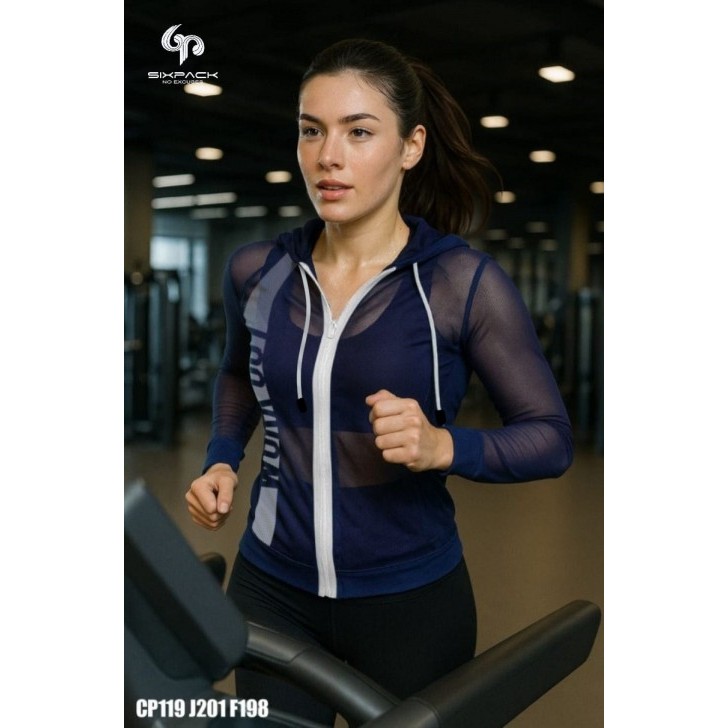 Jaket Atau Outer Full Tile/Mesh Olahraga Wanita Gym Fitness Aerobic Running By Sixpack Kode J201