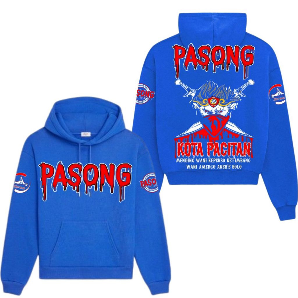 Hoodie Pasong Kota Pacitan - Hoodie Pasong Pacitan city warna biru