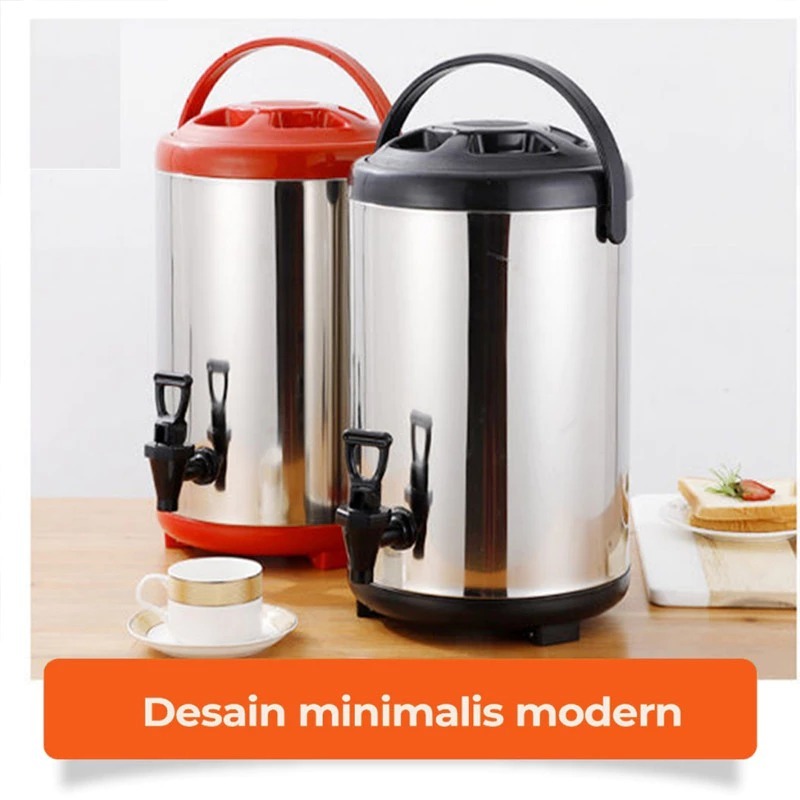 Termos Air Milk Tea Bucket Water 8 10 12 Liter Dispenser Minuman Serbaguna Drink Jar Stainless