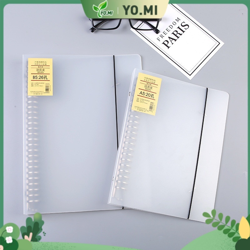 Buku Binder Transparan A5/B5 Binder PC Binder Tali Cover Bening Binder 20 Lubang - Binder Matte Tran