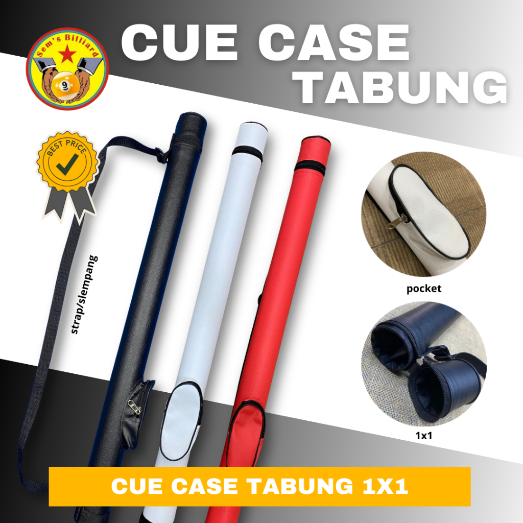 Tas Stick Billiard 1x1 Tabung - Black - Stick Billiard