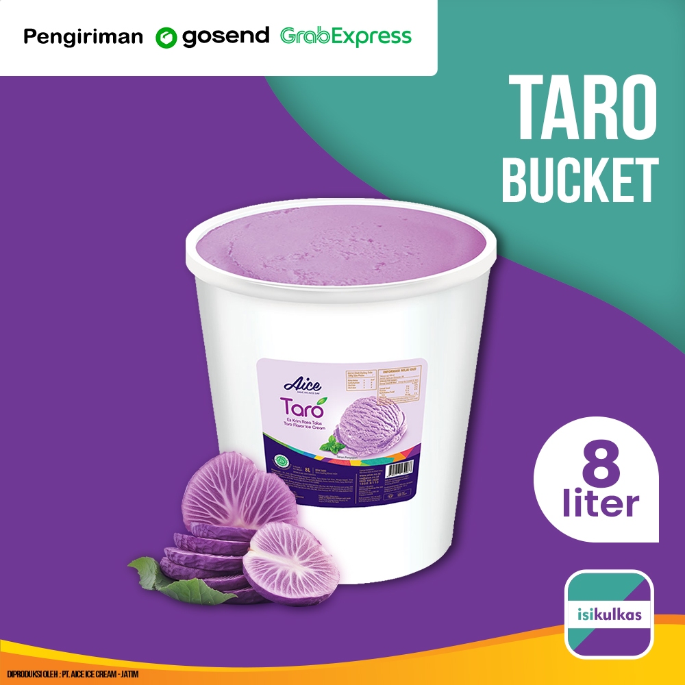 Ice Cream AICE 8 Liter Rasa Taro / Es Krim Ember 8 Liter