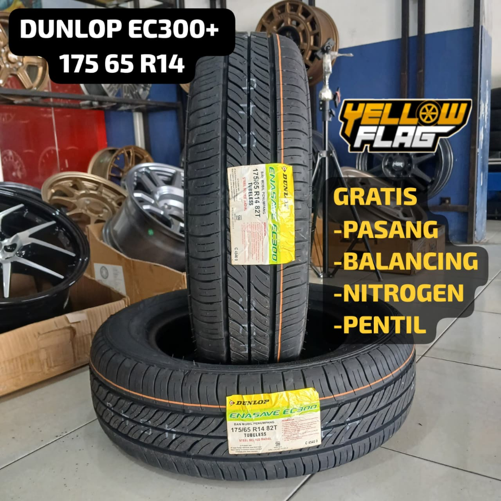 Ban mobil standar brio satya agya sigra ring 14 merek dunlop enasave ec300+ ukuran 175 65 r14 tubles