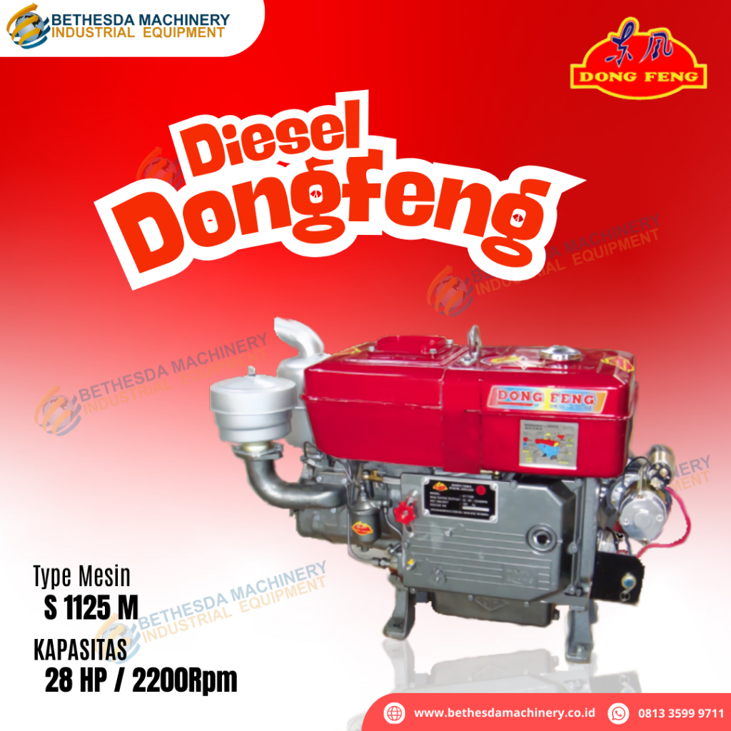 Diesel Dongfeng 30 HP / 30PK  Mesin Penggerak solar Dong Feng S 1125 M N