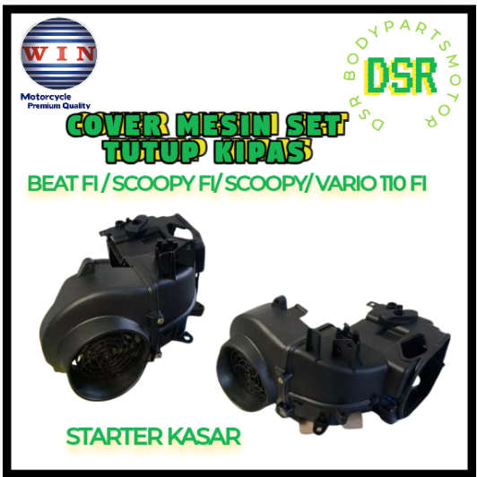 Cover Mesin Set Cover Kipas Beat Fi Scoopy fi Vario 110 Fi Stater Kasar