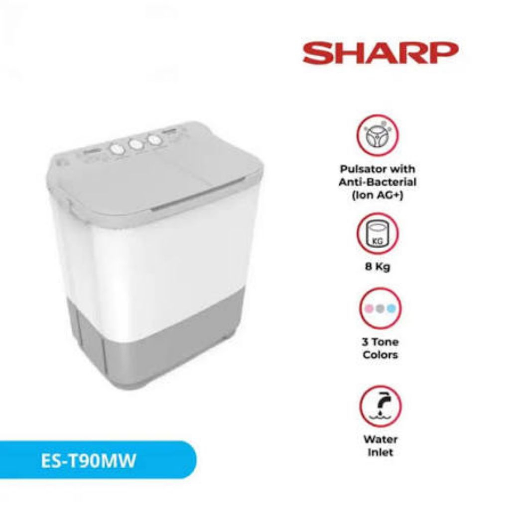 Mesin cuci SHARP 9KG / Mesin cuci sharp 90MW Twin Tub original resmi SHARP