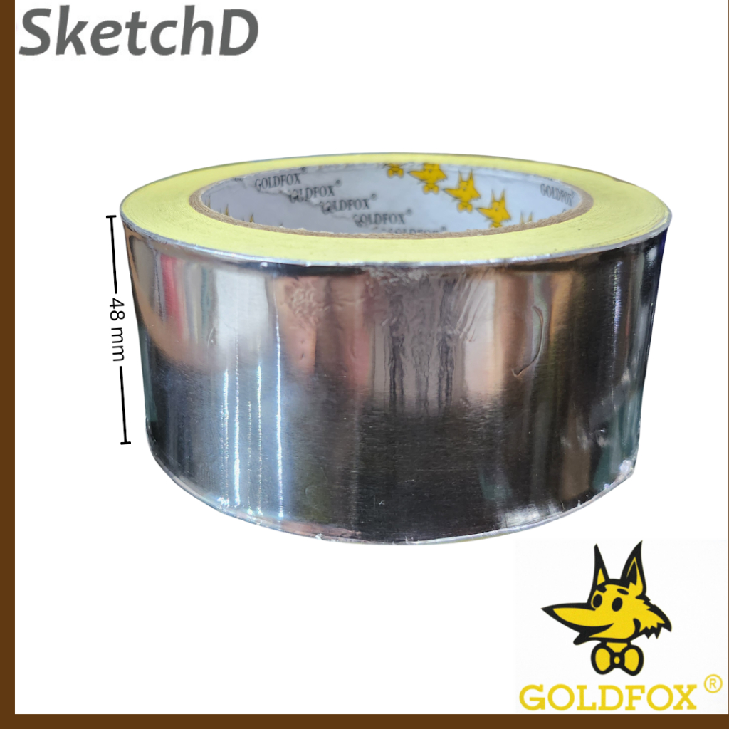 

Lakban aluminium 48 mm x 20 Meter Goldfox Aluminium foil Tape tahan panas