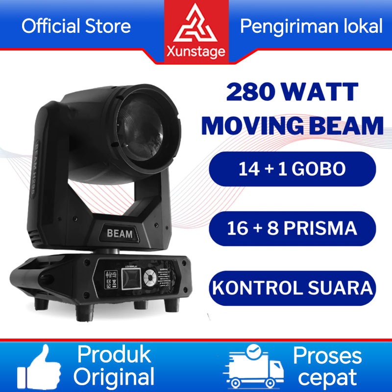 Xunstage Lampu Beam 280W Moving Head295 Panggung Laser Pesta Disko DugemBergerak Otomatis Lighting L