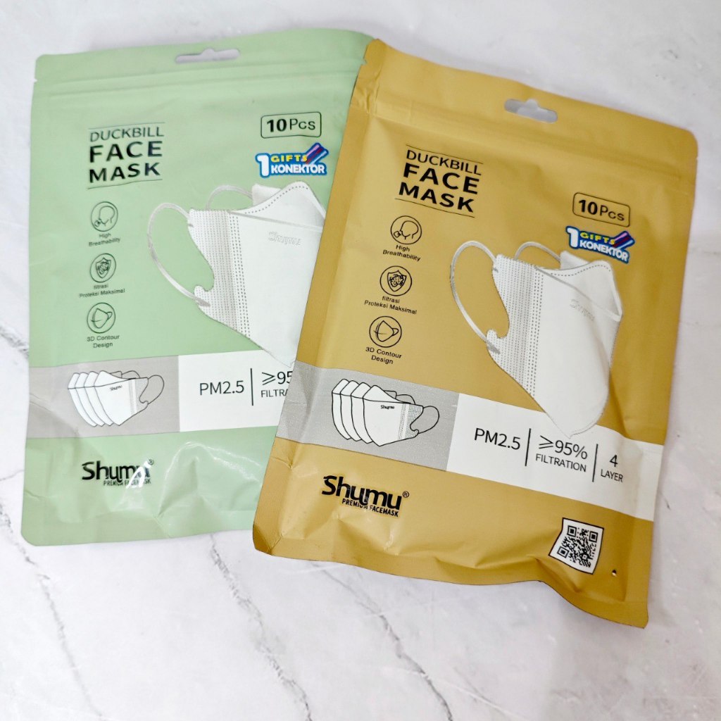 MASKER DUCKBILL SHUMU FREE KONEKTOR 1PACK ISI10PCS / DUCKBILL SHUMU