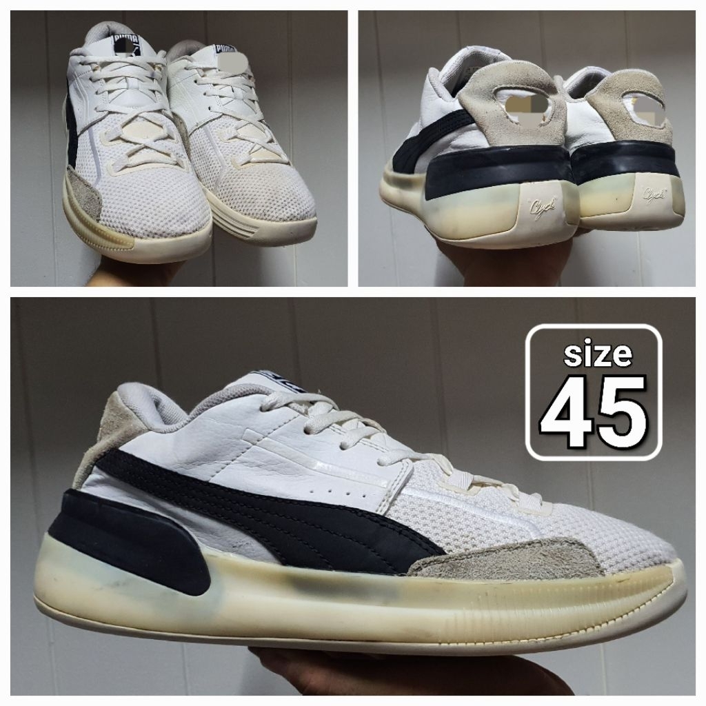 Sepatu Basket Low Clyde Hardwood Black White size 45 Second Ori Shoes