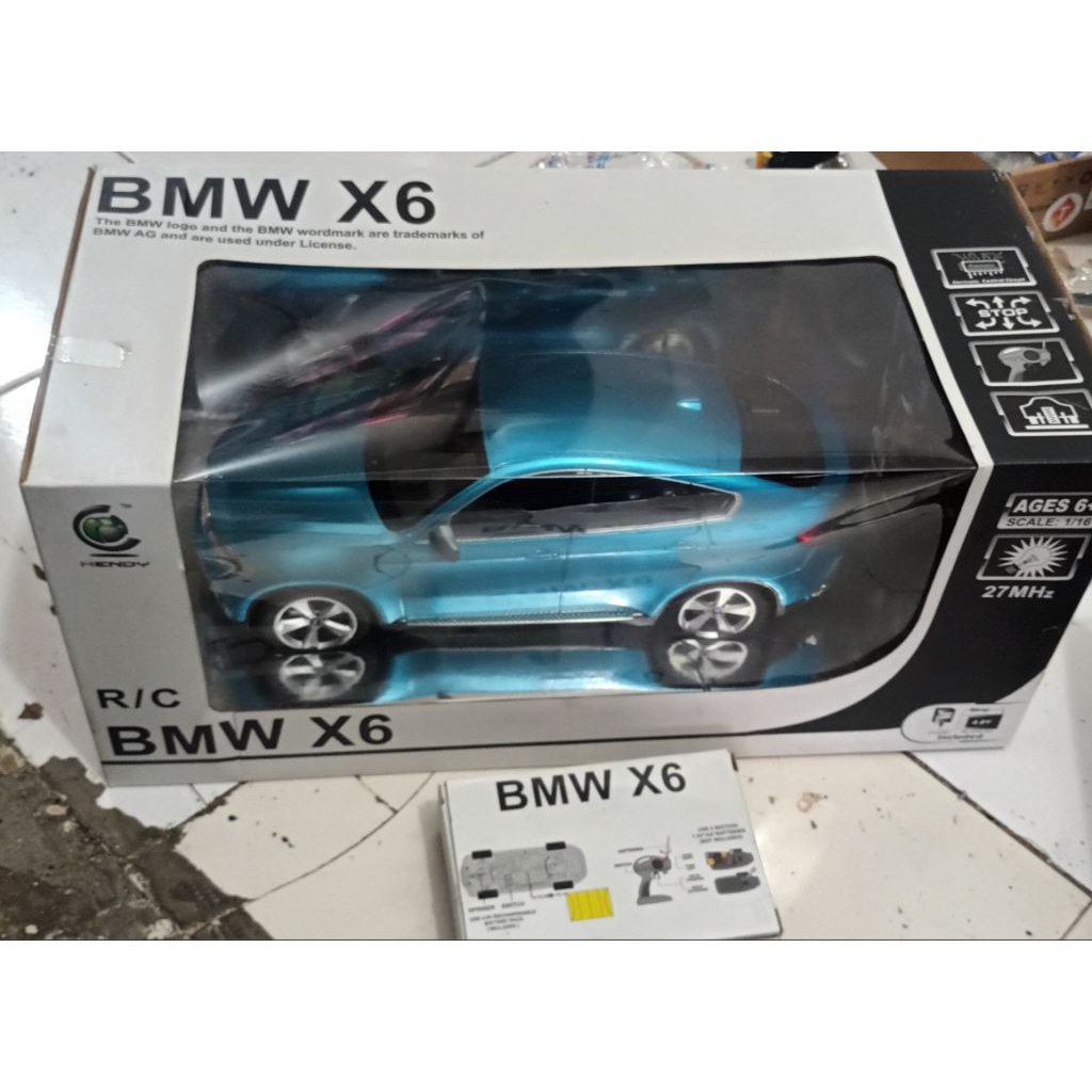 mobil remot sedan bmw x6 besar panjang 30cm'bahan plastik'bentuk dan warna mewah seperti asli