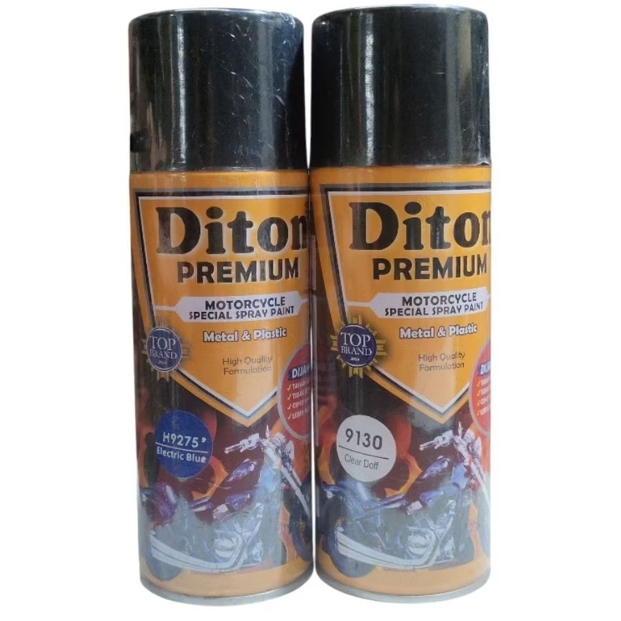 PAKET 2 KALENG DITON PREMIUM 400CC 9275 ELECTRIC BLUE / 9130 CLEAR DOFF