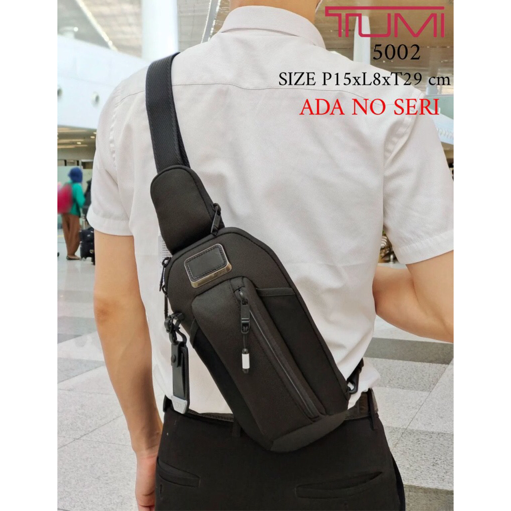 Tas cowok hitam 5002 waist bag