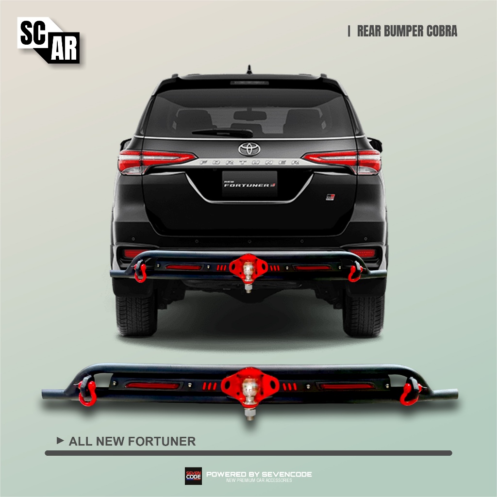 Rear Full Bumper guard Besi with Reflektor lamp LED - Towing Pengaman Belakang Cobra Sevencode - All