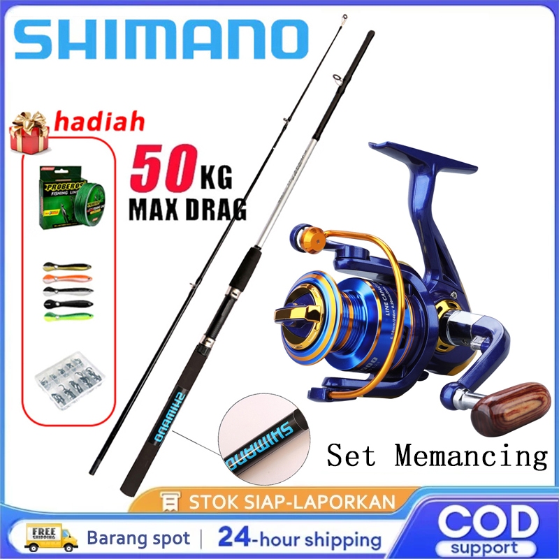 shimano set joran pancing 1.8-3.0M pancing reel 1000-7000 joran spining reel pancing pancing set pan