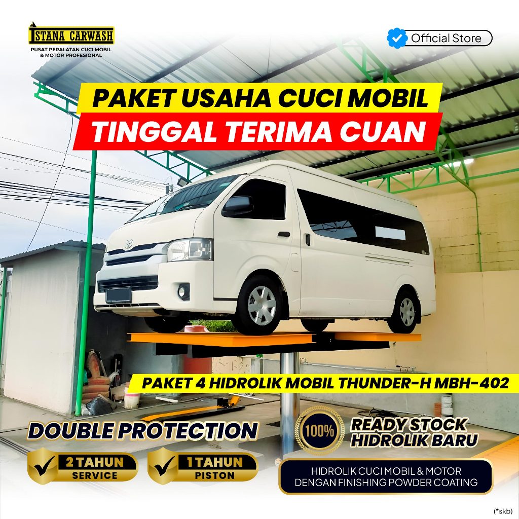 Paket Peralatan Usaha Cucian Mobil Hidrolik “4 HIDROLIK” MBH-402 IKAME