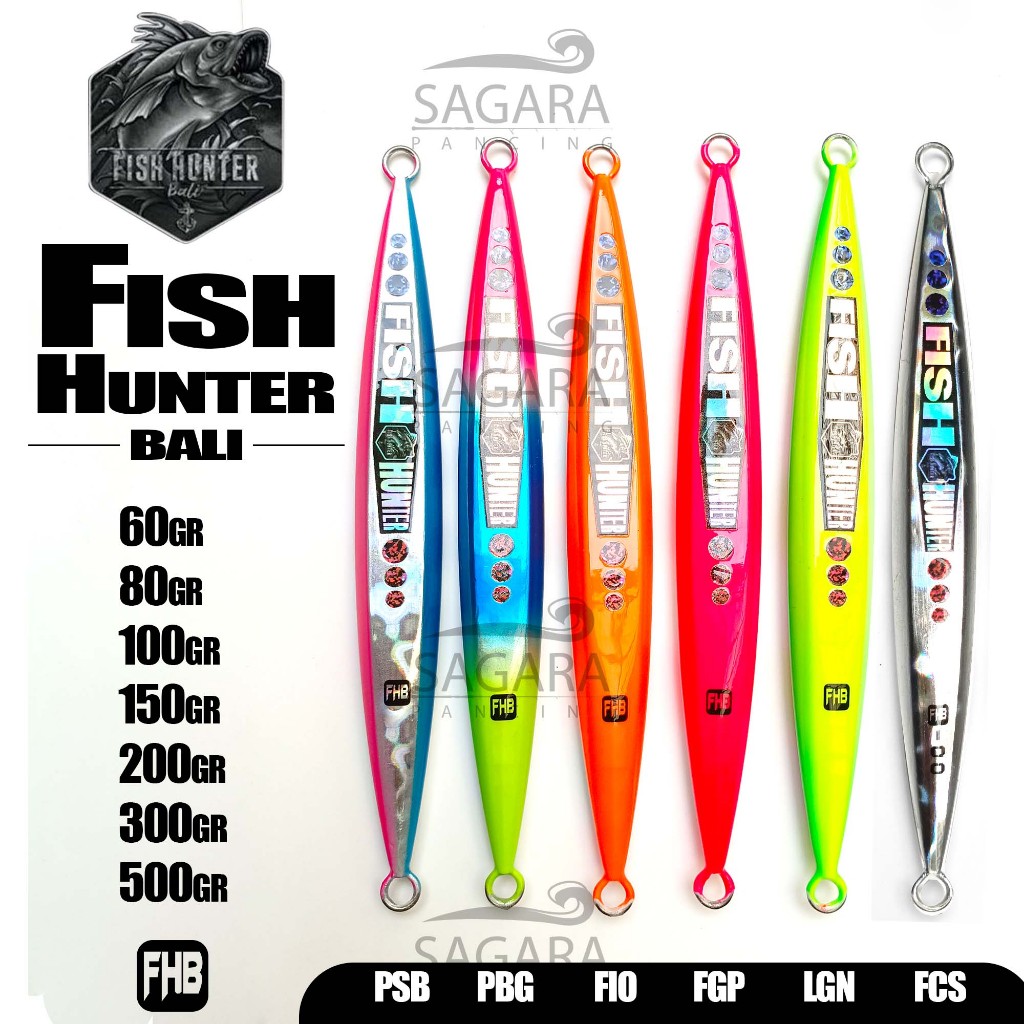 Metal Jig FHB | Metal Jig Fish Hunter Bali 60Gr | 80gr | 100gr | 150gr | 200gr | 300gr | 500gr